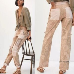 Pilcro The Camp Wanderer Patchwork Pants Anthropologie Size 27 Cottagecore Boho